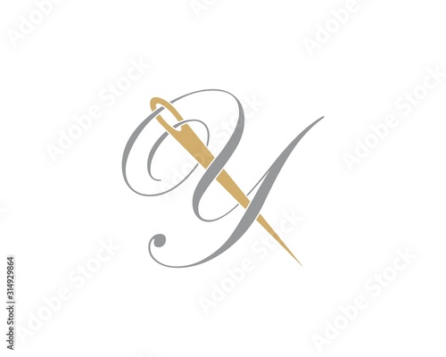 Letter Y With Needle Logo Design Template 002