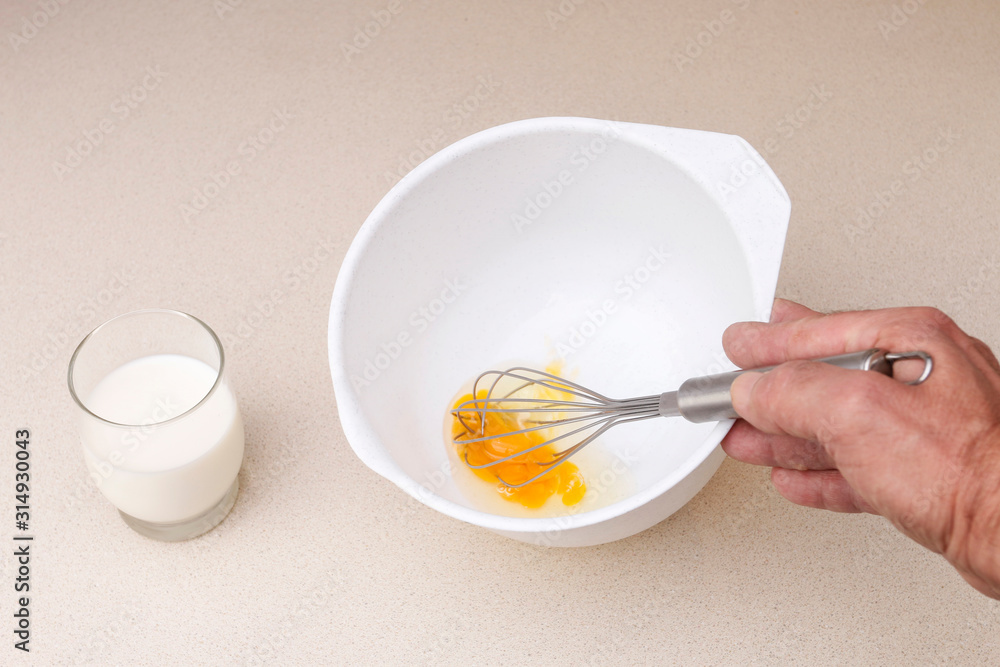 Chef at work: How to make a traditional pancakes Chef at work: How to make a traditional pancakes