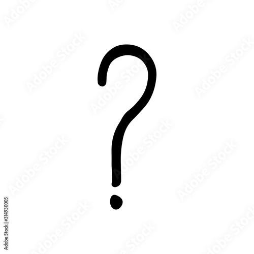 Single element of question mark in doodle business set. Hand drawn vector illustration for cards, posters, stickers and professional design.