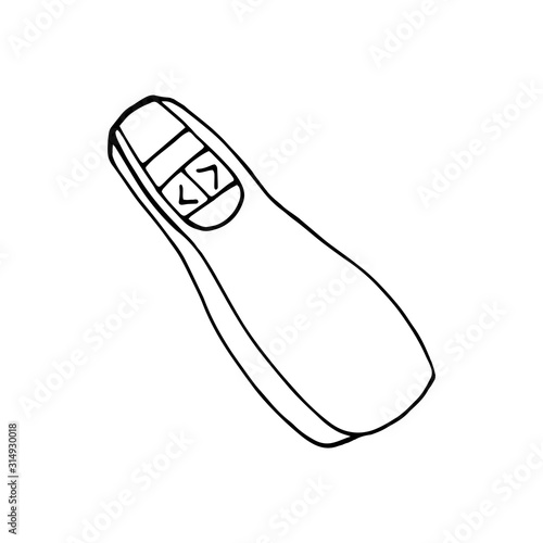 Single element of clicker in doodle business set. Hand drawn vector illustration for cards, posters, stickers and professional design.