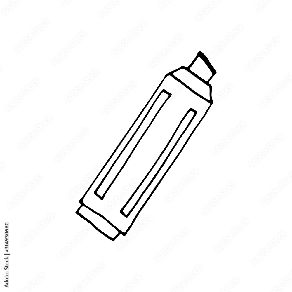 Single element of marker in doodle business set. Hand drawn vector illustration for cards, posters, stickers and professional design. Single element of marker in doodle business set. Hand drawn vector illustration for cards, posters, stickers and professional design.