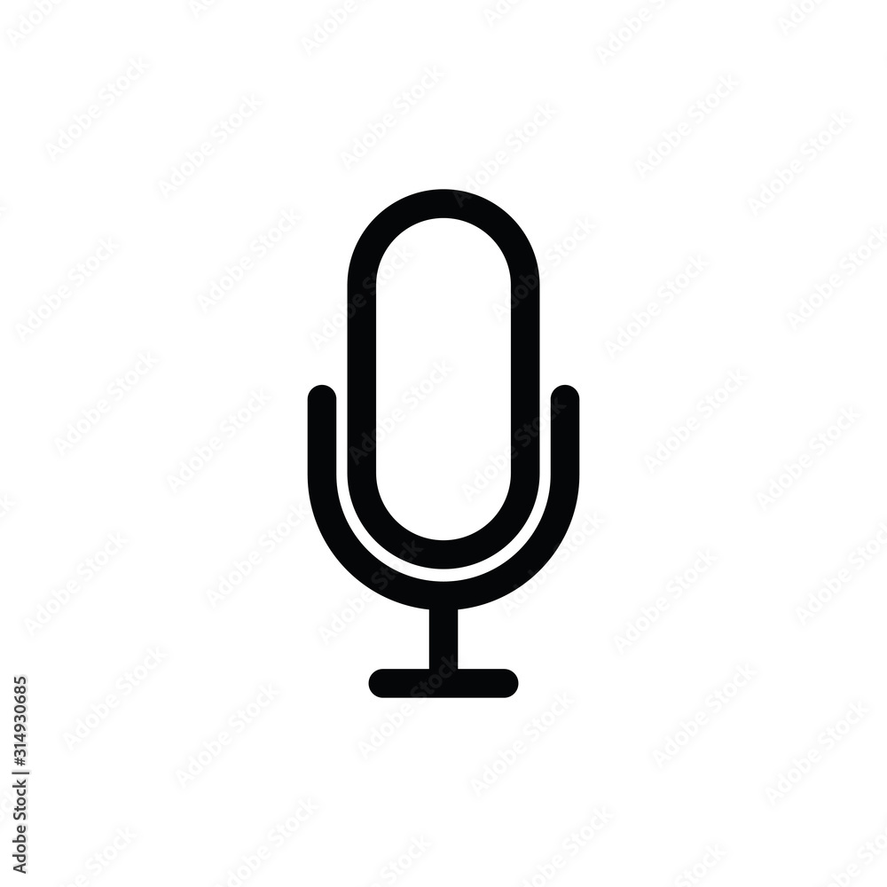 Vecteur Stock Microphone icon. line style. black vector symbol of Microphone  | Adobe Stock