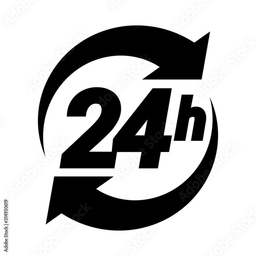 24 hours order execution or delivery service icons. Vector illustration