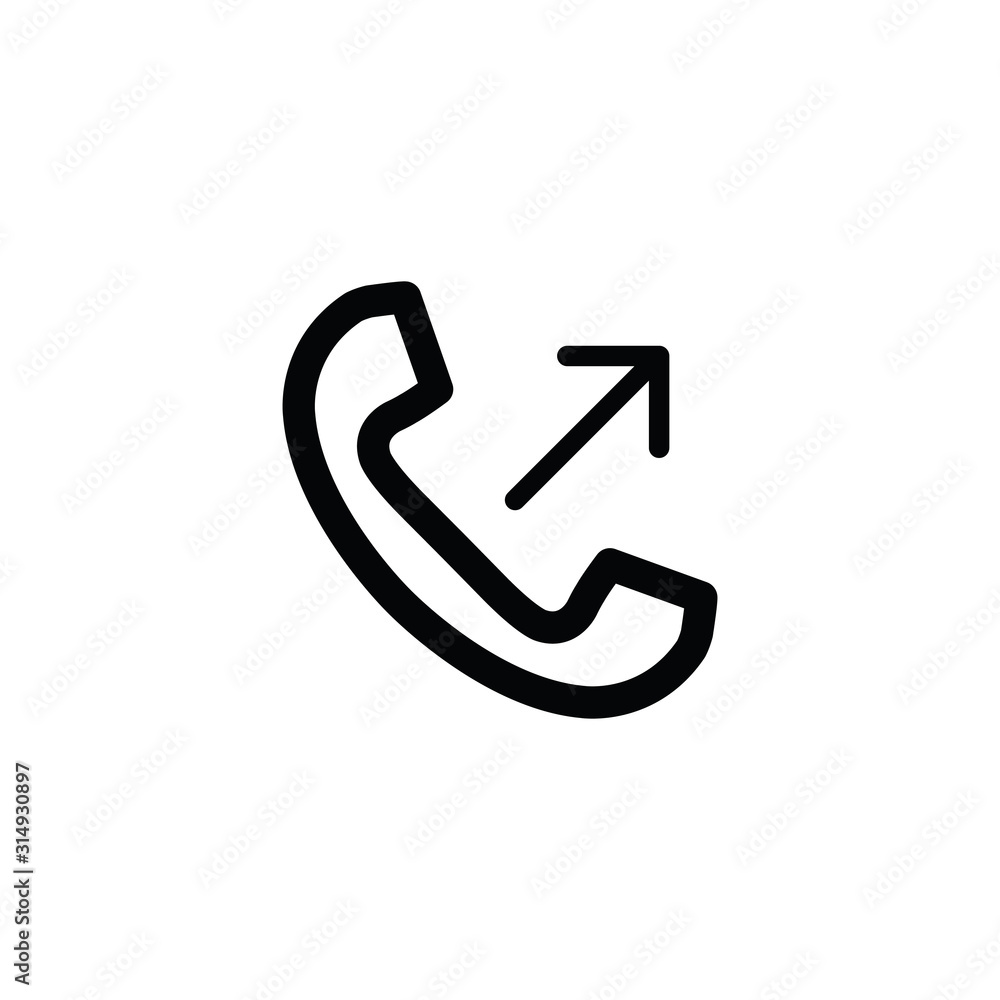 call icon. outgoing call. black vector symbol of telephone receiver call icon. outgoing call. black vector symbol of telephone receiver