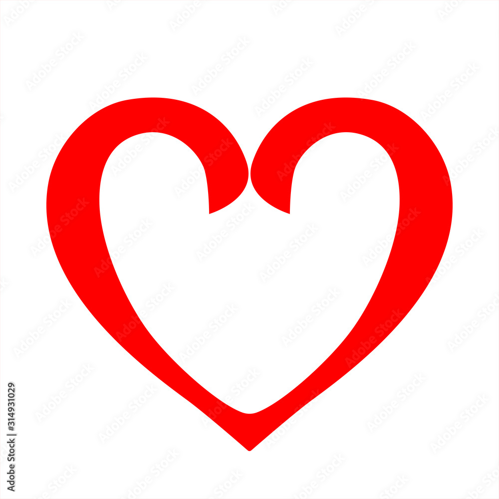 White heart icon outlined in red. Drawn love icon isolated on white background. Hand drawn for love logo, romance icon, passion symbol and Valentine's day. High detailed quality. White heart icon outlined in red. Drawn love icon isolated on white background. Hand drawn for love logo, romance icon, passion symbol and Valentine's day. High detailed quality.