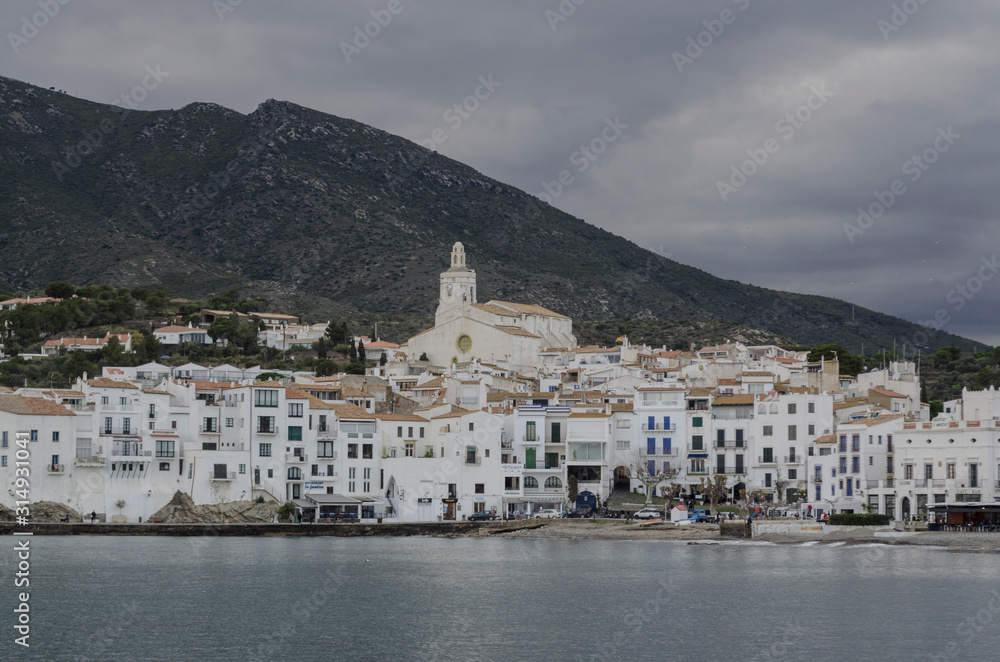 The white town of Cadaqués in winter.