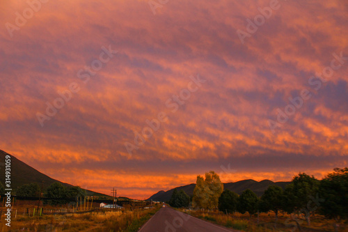 sunset in mountains