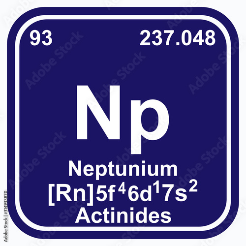 Neptunium Periodic Table of the Elements Vector illustration eps 10