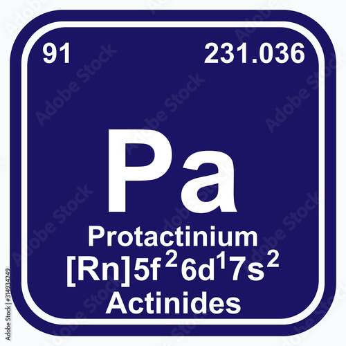 Protactinium Periodic Table of the Elements Vector illustration eps 10