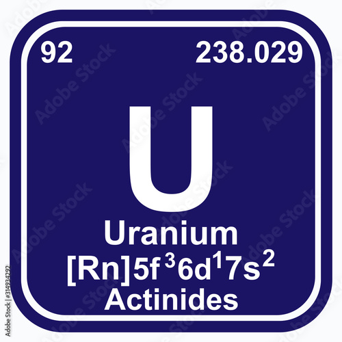 Uranium Periodic Table of the Elements Vector illustration eps 10