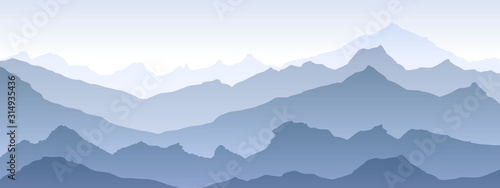 blue Pattern texture eps 10 illustration background View of blue mountains - vector