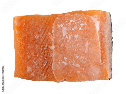 Wallpaper Mural Big Piece Frozen Salmon Fillet Isolated on White Background Torontodigital.ca