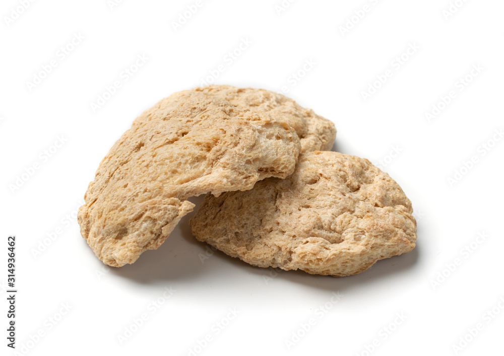Raw Dehydrated Soy Meat or Soya Chunks Isolated Raw Dehydrated Soy Meat or Soya Chunks Isolated