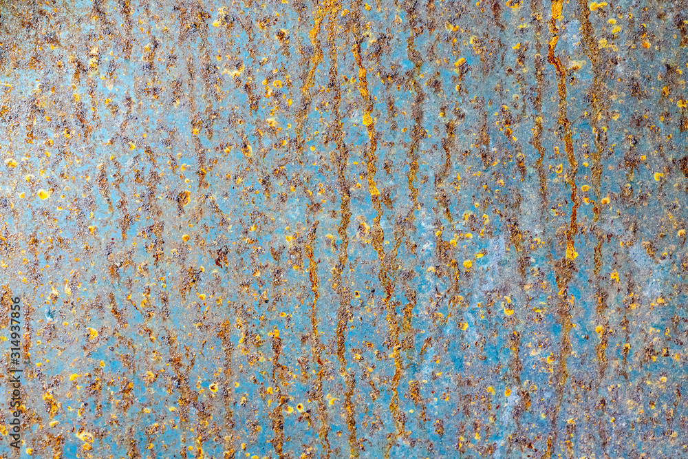 Rusty metal wall with cracked paint, background texture Rusty metal wall with cracked paint, background texture