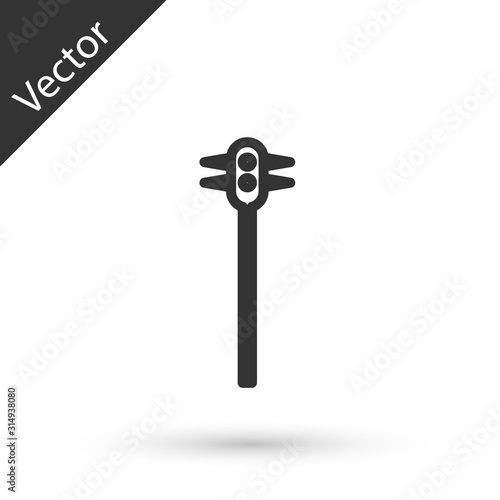 Grey line Medieval chained mace ball icon isolated on white background. Medieval weapon. Vector Illustration