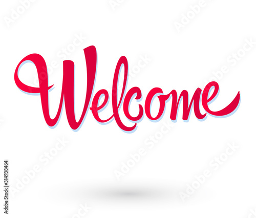 Welcome Hand lettering vector illustration design.