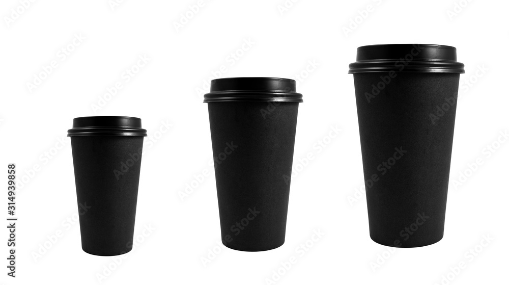 Black takeaway paper coffee cup different sizes Black takeaway paper coffee cup different sizes