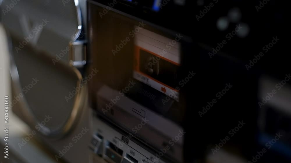 Turn on and turn off the old cassette player Turn on and turn off the old cassette player