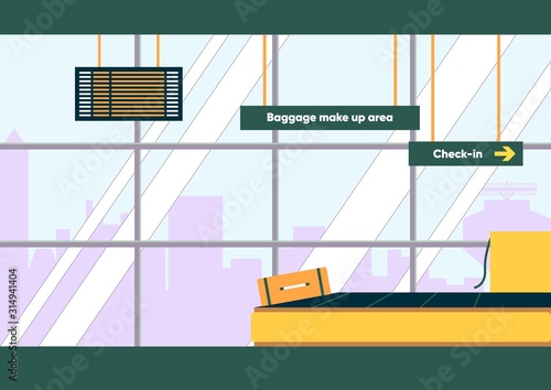 Baggage Make Up Area with Conveyor in Airport