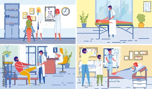 Diverse Medical Specialists Consultations Set.