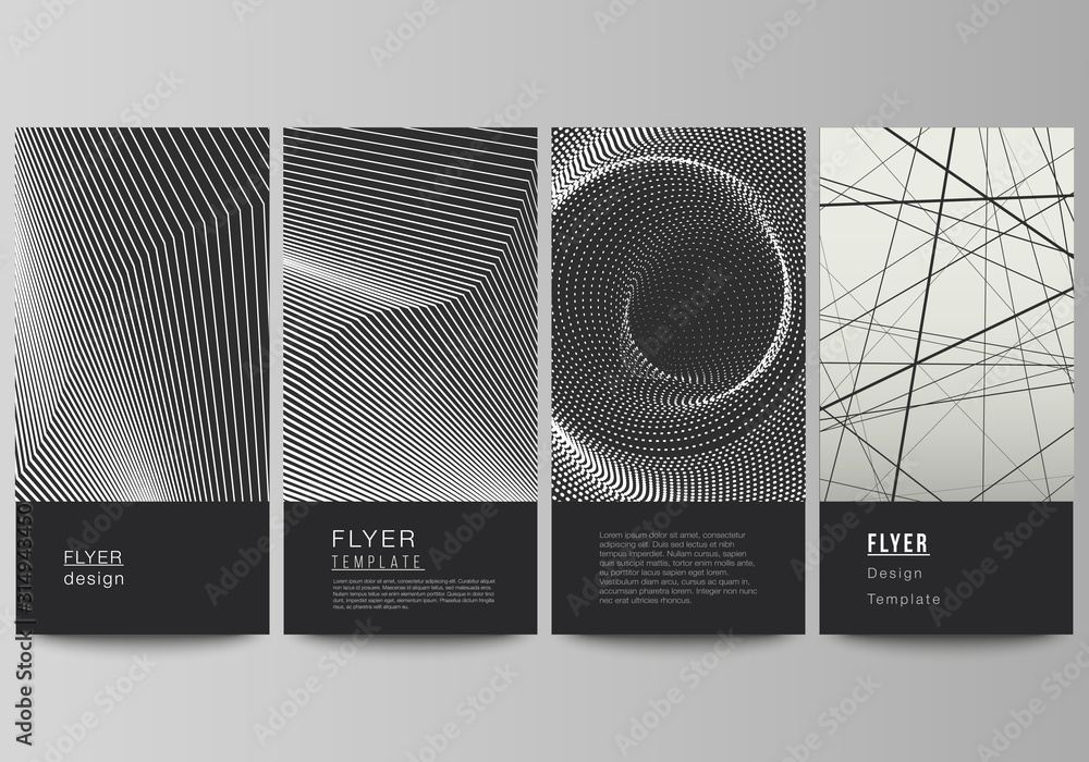 The minimalistic vector illustration of the editable layout of flyer, banner design templates. Geometric abstract background, futuristic science and technology concept for minimalist design.