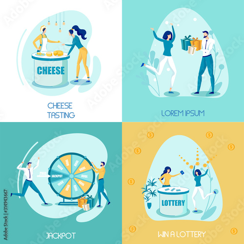Casino Gambling Game Flat Social Media Banners Set