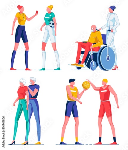 Referee, Man in Wheelchair, Playing Basketbal.