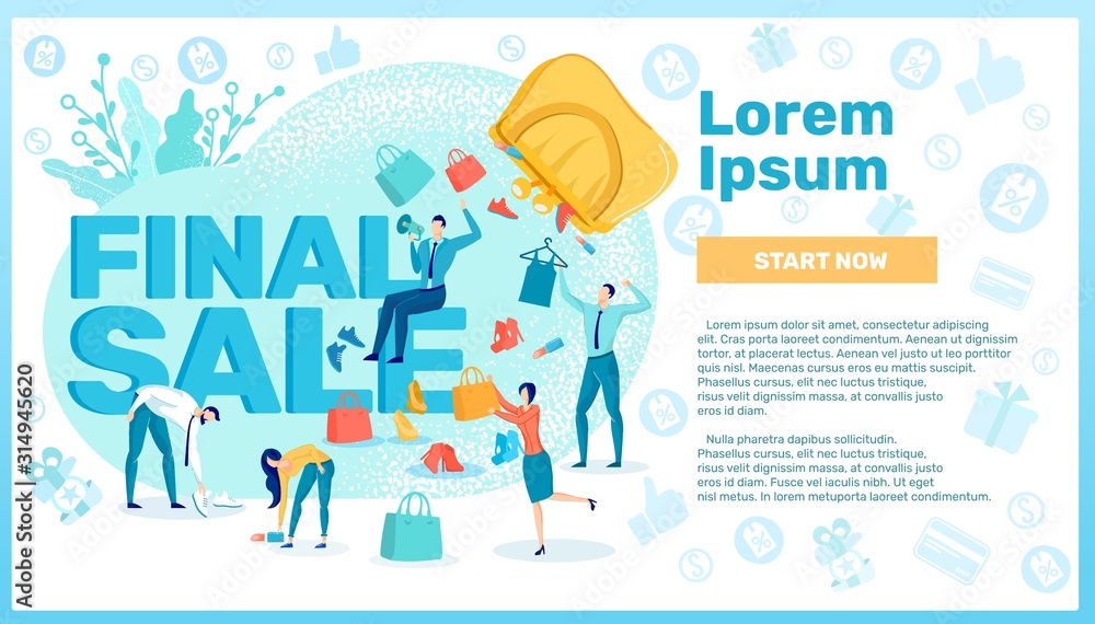 Final Sale Banner with People Doing Shopping. Final Sale Banner with People Doing Shopping.