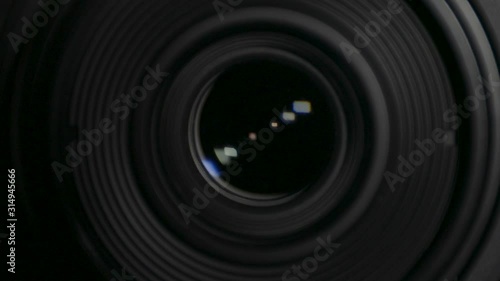 Camera lens Iris opening and closing, f-stop aperture