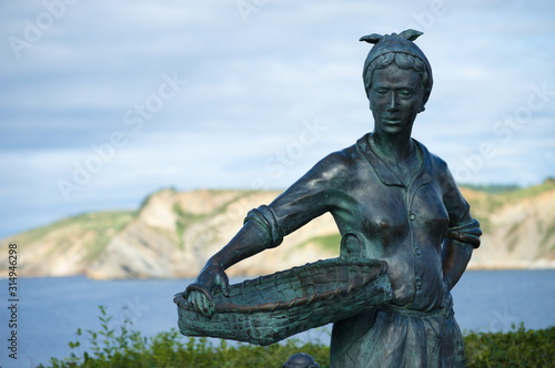 Fish seller woman monument of Comillas, Cantabria photo