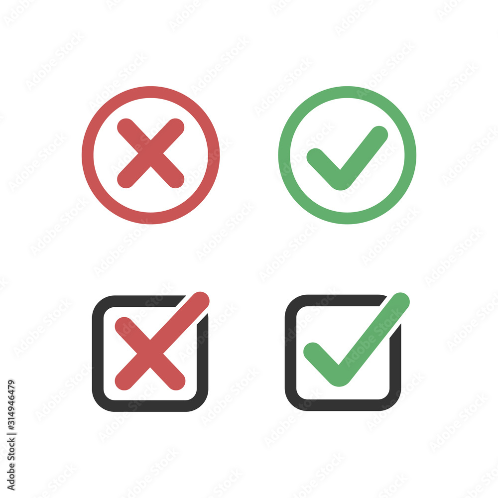 Check mark stickers. Vector illustration on white background. Check mark stickers. Vector illustration on white background.