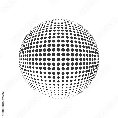 halftone globe logo vector symbol icon design. Beautiful vector illustration isolated on white background