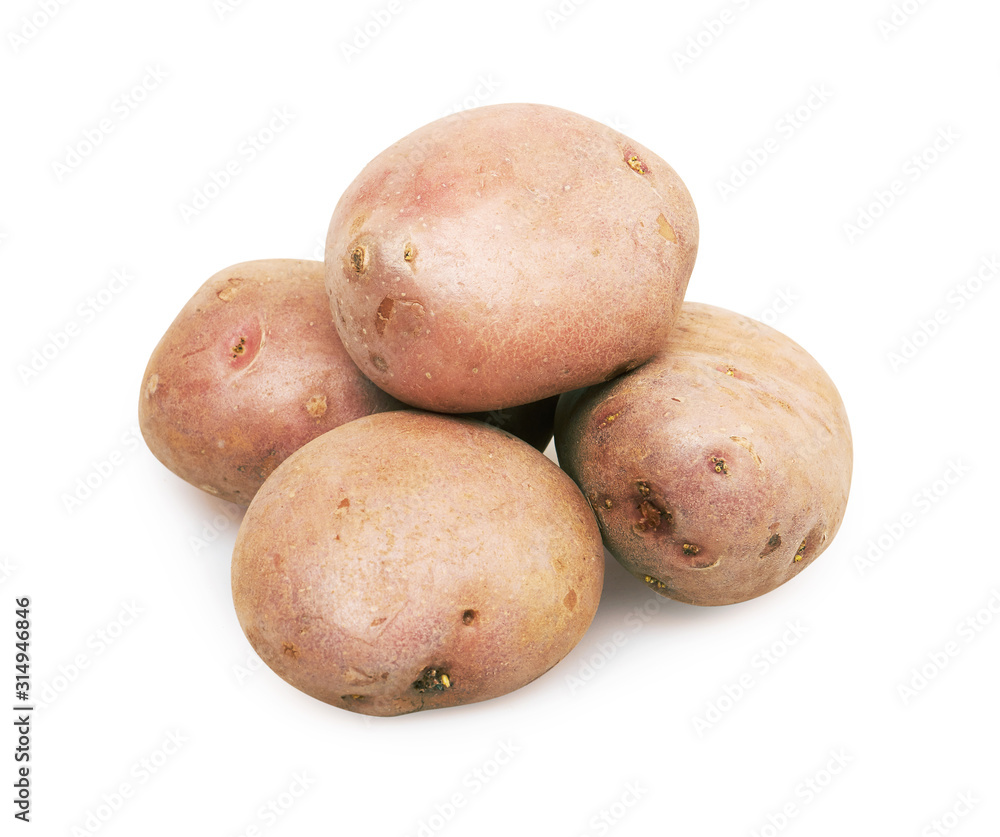 Fresh raw potatoes on white background Fresh raw potatoes on white background