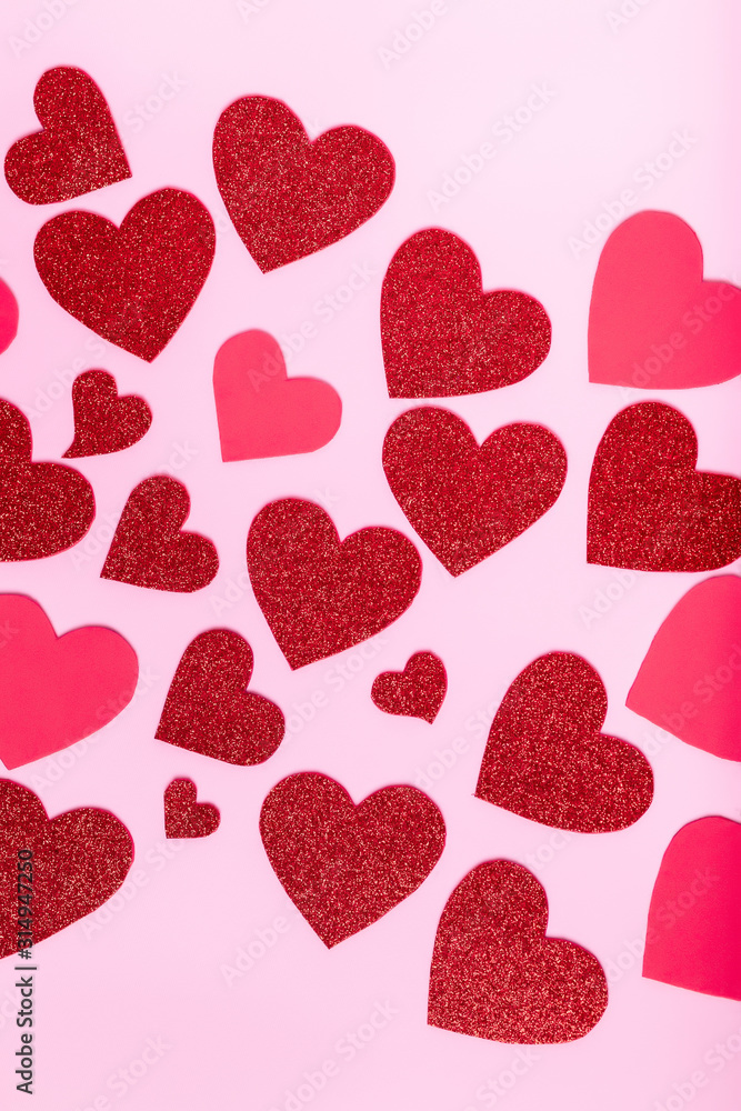 Valentine's day poster with hearts Valentine's day poster with hearts