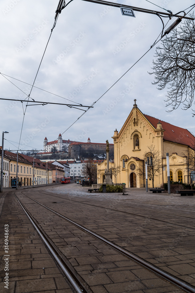 Quiet street in Bratislava