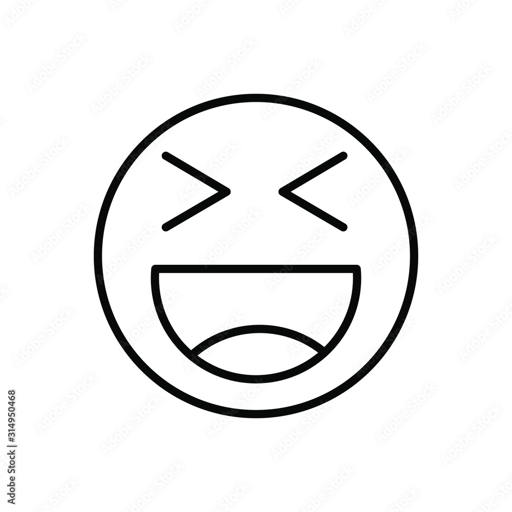 Smiley emoticon line icon. Isolated vector Smiley emoticon line icon. Isolated vector