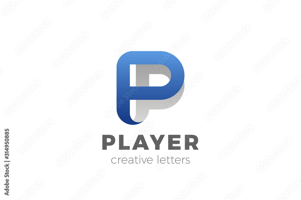 Letter P Logo design vector template Ribbon Font style Typography. Letter P Logo design vector template Ribbon Font style Typography.