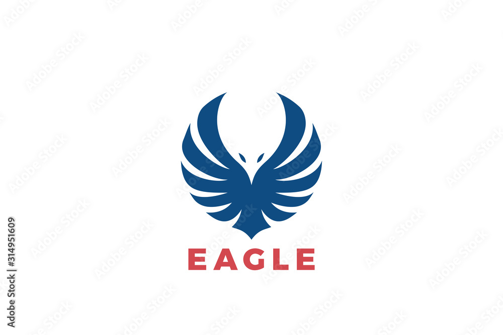 Wings Logo Eagle design vector template Negative space style. Phoenix Falcon Flying Soaring Logotype concept icon