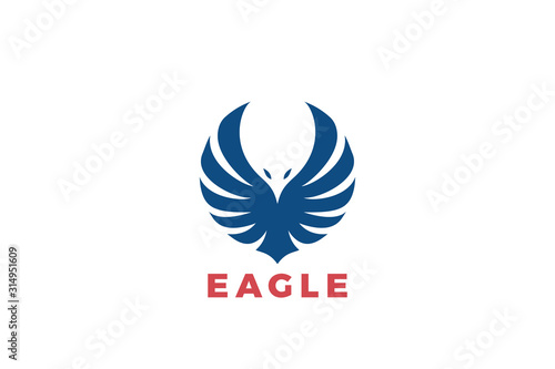 Wings Logo Eagle design vector template Negative space style. Phoenix Falcon Flying Soaring Logotype concept icon