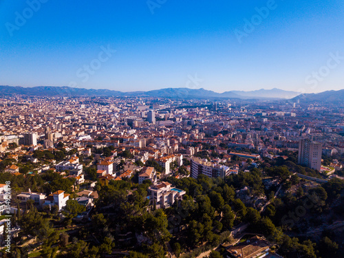 Marseille France Drone Shot view city