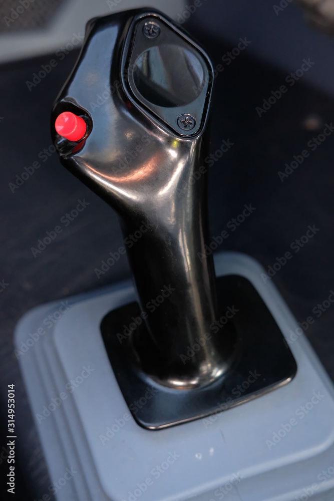 Airbus A320 series right side stick with red disconnect push button Stock  Photo | Adobe Stock