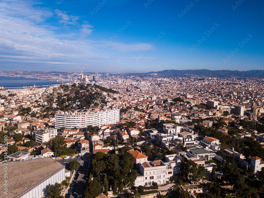 Marseille France Drone Shot view city