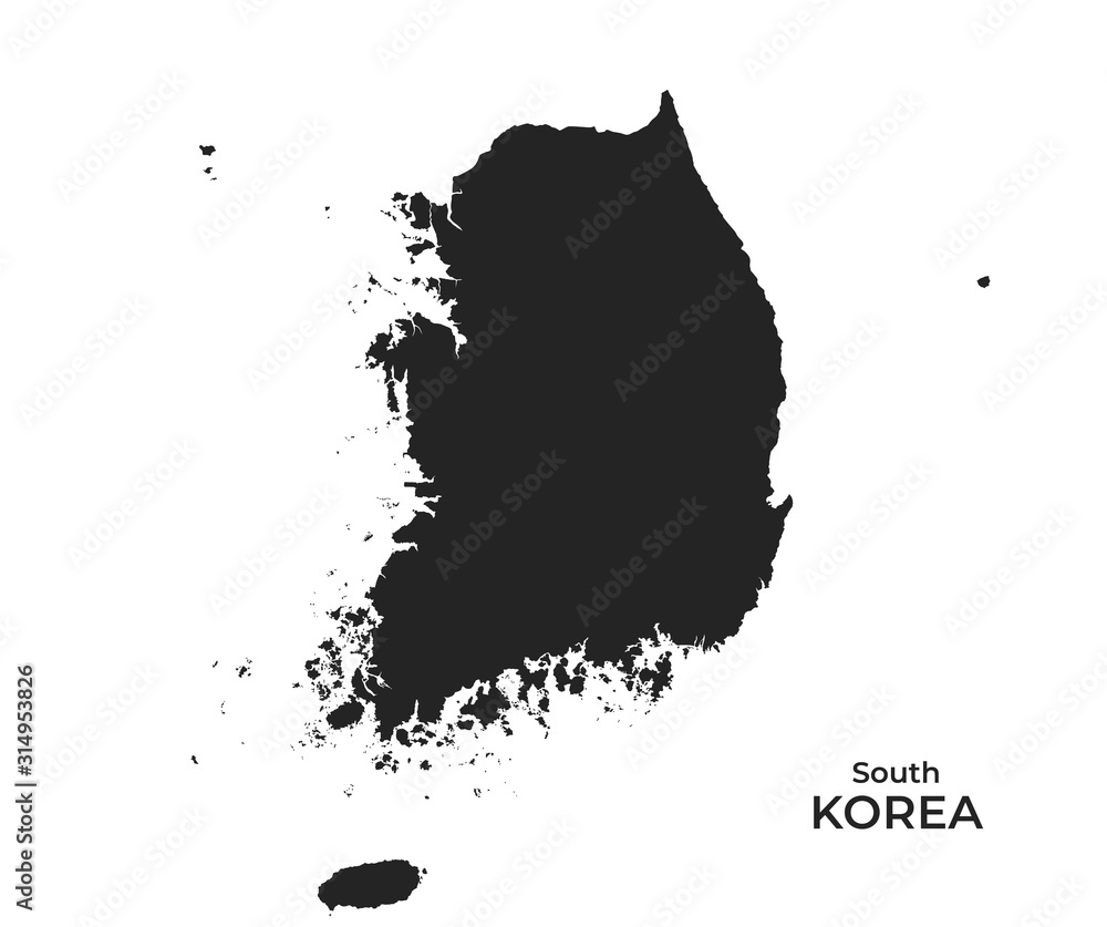 Fototapeta premium South Korea map icon. isolated vector geographic template of asian cou