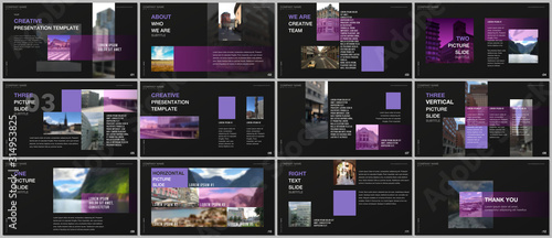 Minimal presentations design, portfolio vector templates with colorful gradient design geometric trending elements. Multipurpose template for presentation slide, flyer leaflet, brochure cover, report.