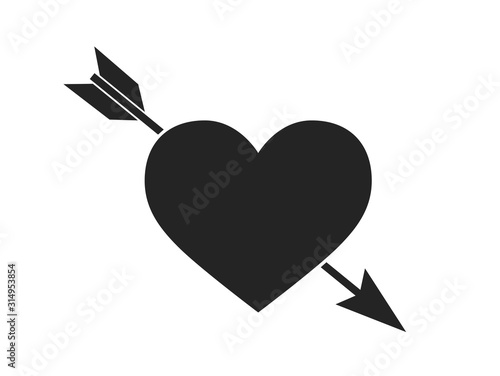 heart with arrow icon. love symbol. valentine's day design element