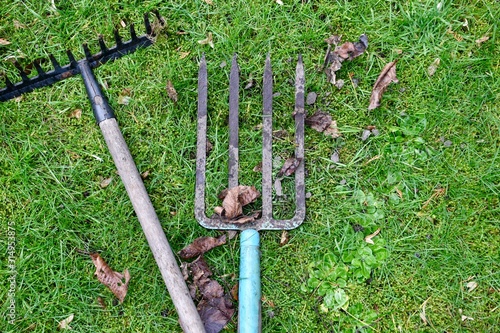 rustic looking gardening equipment 