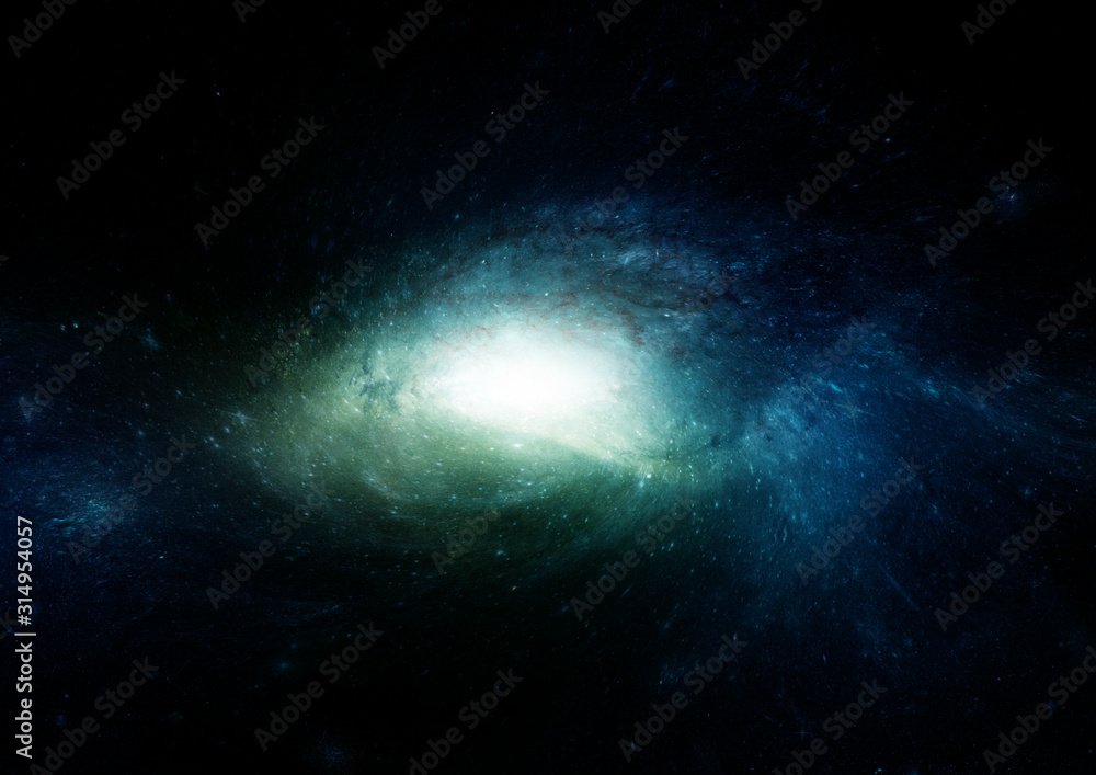 Fototapeta premium Gwiazdy, mgławica pyłu i gazu w dalekiej galaktyce