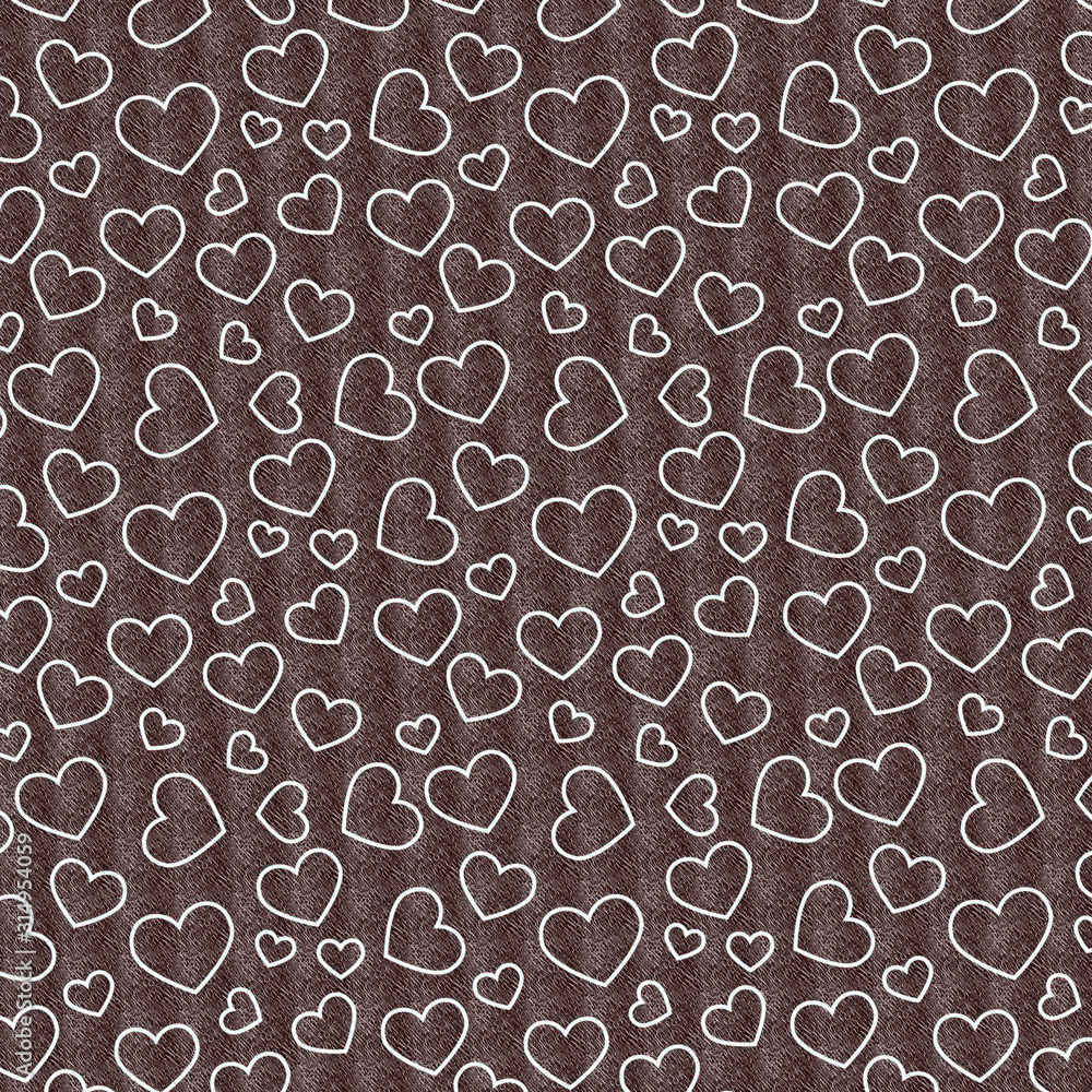 Textile heart seamless pattern with circles