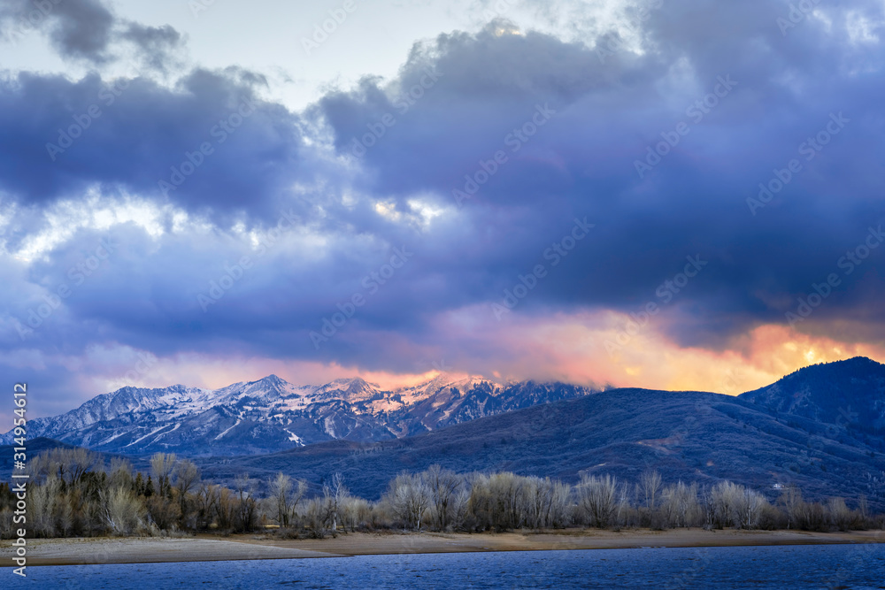 Sunset at Pineview Reservoir, Utah