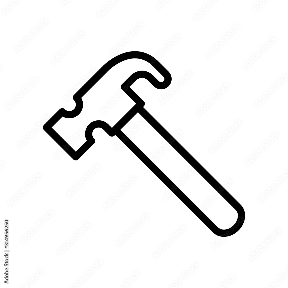 Hammer line icon Hammer line icon
